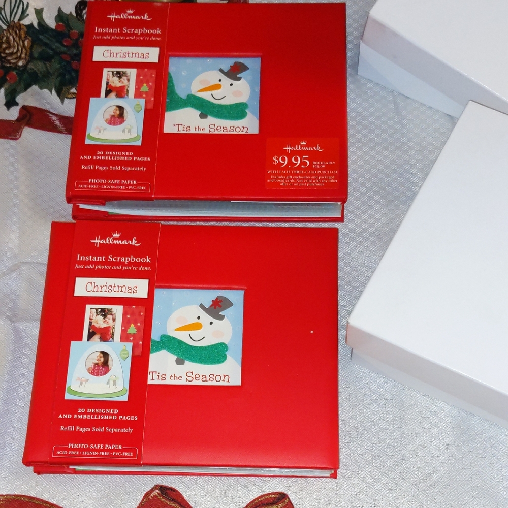 Lot of 2 Hallmark Christmas Instant Scrapbook Photo Albums, 'Tis the Season, new